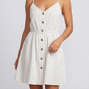 Purple snow button down dress sleeveless xl striped pinstripe extra large white